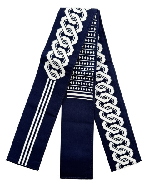 画像4: 芯入り　半纏帯（祭り法被腰紐）　【吉原つなぎ・そろばん玉・左三つ巴】　61090 61091 61092 61093 (4)