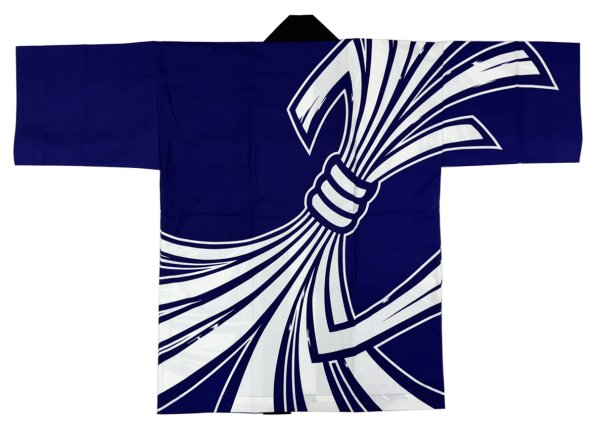 画像1: お祭り法被：半纏帯別売【束ね熨斗】紫 (青系) (1)