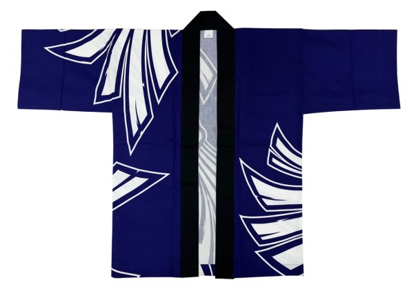 画像2: お祭り法被：半纏帯別売【束ね熨斗】紫 (青系) (2)