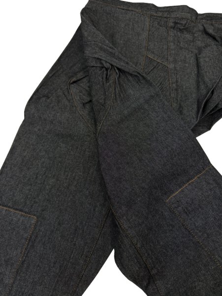 画像6: 大人用 デニム腹掛け股引き上下セット【ブラック】 (6)