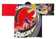 画像1: お祭り法被：半纏帯別売【束ね熨斗に鼓と藤】赤 (1)