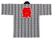 画像1: お祭り法被：半纏帯別売【吉原つなぎに祭】黒地に白 (黒系 白系) (1)