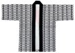 画像2: お祭り法被：半纏帯別売【吉原つなぎに祭】黒地に白 (黒系 白系) (2)