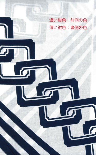 画像3: 【男女同柄】反物・仕立て上がり　本絵羽浴衣（濃紺）　男仕立Ｍ寸・男仕立Ｌ寸・女仕立【吉原つなぎ】 (3)