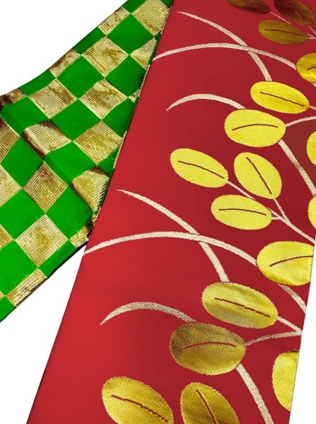 画像5: 女物　仕立金襴四寸帯【源氏車・紗綾形・吉原繋ぎ・藤・露芝・升繋ぎ・萩・市松】edo4903 edo4905 edo4906 edo4908 edo4912 edo4913 (5)