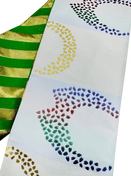 画像4: 女物 仕立金襴四寸帯【献上柄・吉原繋ぎ・流水・桜・手綱・露芝】edo4927 edo4928 edo4931 edo4932 edo4933 (4)