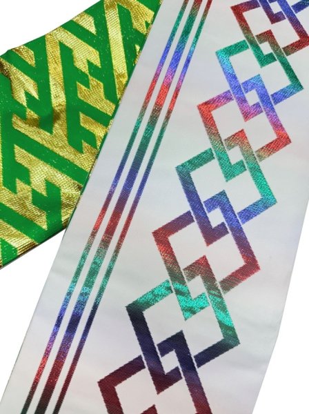 画像3: 女物　仕立金襴四寸帯【源氏車・紗綾形・吉原繋ぎ・藤・露芝・升繋ぎ・萩・市松】edo4903 edo4905 edo4906 edo4908 edo4912 edo4913 (3)