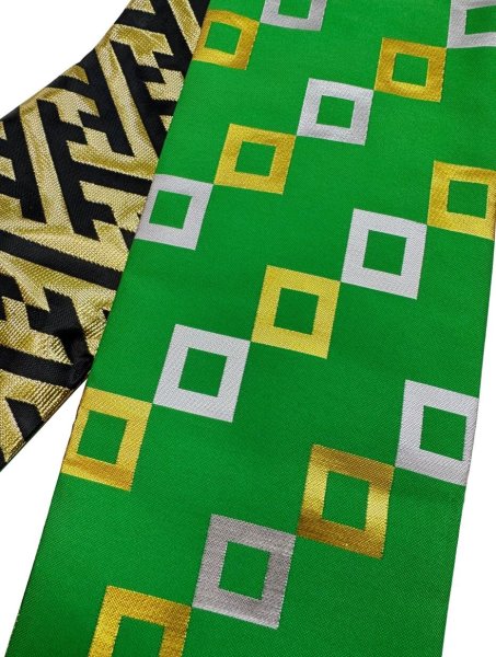 画像4: 女物　仕立金襴四寸帯【源氏車・紗綾形・吉原繋ぎ・藤・露芝・升繋ぎ・萩・市松】edo4903 edo4905 edo4906 edo4908 edo4912 edo4913 (4)