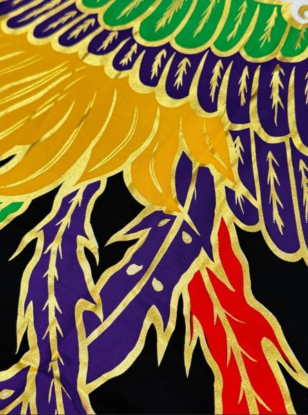 画像4: 金・銀箔付　お祭り法被：半纏帯別売【鳳凰】黒 (4)