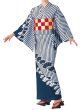 画像1: 【反物】絵羽浴衣　反物　本絵羽浴衣【処分品・反数限定】本絵羽ゆかた（反物） 縞・扇 (1)