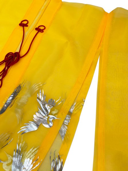 画像3: ポリエステル紗上衣【素袍（すおう）風踊り衣裳】箔加工 黄色 (3)