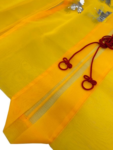 画像5: ポリエステル紗上衣【素袍（すおう）風踊り衣裳】箔加工 黄色 (5)