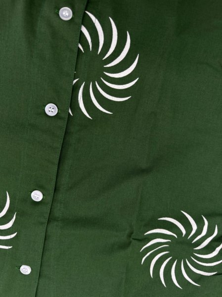 画像2: 鯉口シャツ【獅子毛】濃緑 大人用 男性女性兼用 (2)
