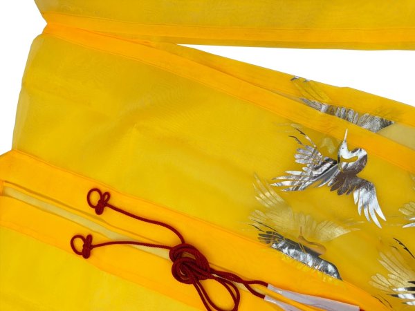 画像2: ポリエステル紗上衣【素袍（すおう）風踊り衣裳】箔加工 黄色 (2)