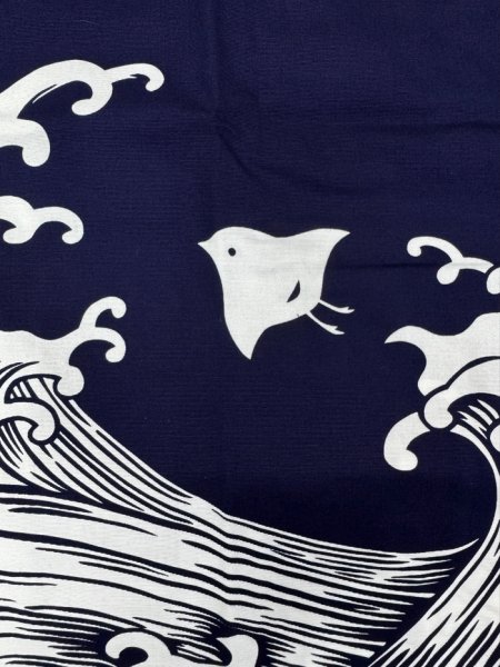 画像7: お祭り法被：半纏帯別売【荒波と千鳥】青・濃紺・紫　s9291 s9292 s9293 (7)