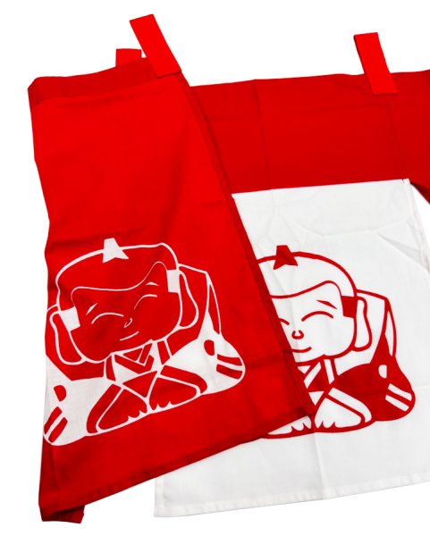 画像4: 紅白のれん　【福助人形　招福猫　達磨】 　幅９０ｃｍ・長さ４５ｃｍ　s7088 s7089 s7090 (4)