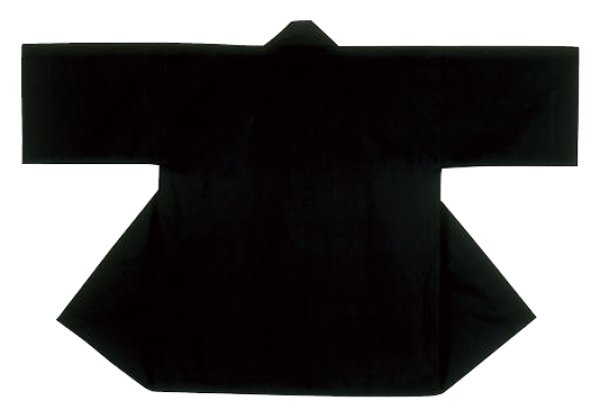 画像1: お祭り無地法被（同色の半纏帯付）　黒　薄め生地の天竺使用 (1)