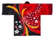 画像4: お祭り法被:半纏帯別売【束ね熨斗に桜】黄赤黒・赤黒 (4)