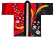 画像5: お祭り法被:半纏帯別売【束ね熨斗に桜】黄赤黒・赤黒 (5)