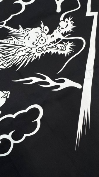 画像4: よさこい長半纏（男女兼用）【龍・波】黒 (4)