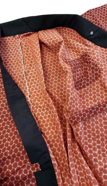 画像6: 本手染め作務衣・上着【七宝・エンジ】M・L・LL寸 (6)