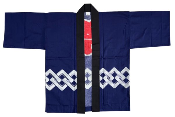 画像4: お祭り法被：半纏帯別売【吉原つなぎに祭】濃紺 (青系)・青　s9287 s9288 (4)