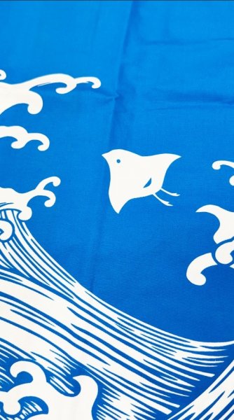 画像4: お祭り法被：半纏帯別売【荒波と千鳥】青・濃紺・紫　s9291 s9292 s9293 (4)