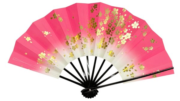 画像3: 舞扇　黒塗骨　９寸５分（約２８.８ｃｍ）　桜　扇子箱なし　69087 69088 69089 (3)