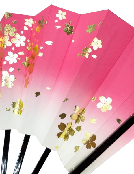 画像4: 舞扇　黒塗骨　９寸５分（約２８.８ｃｍ）　桜　扇子箱なし　69087 69088 69089 (4)