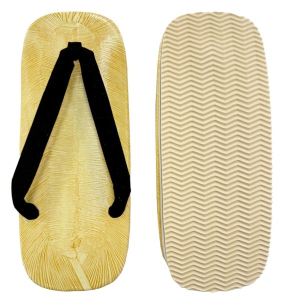 画像2: 草履　【スポンジ底・ビニール表】草履　【黒鼻緒】 (2)