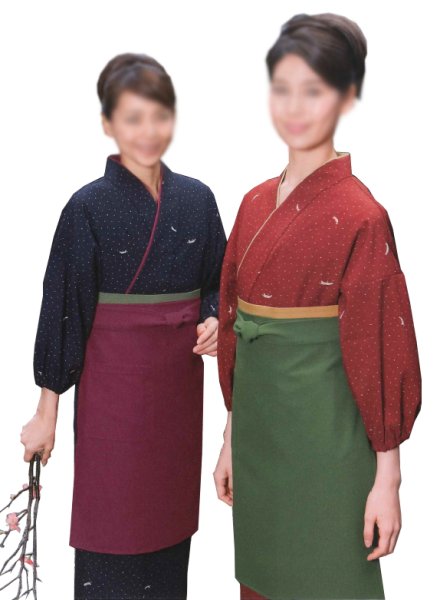 画像1: 茶衣着上下セット（スカートタイプ）【笹舟】Ｍ・Ｌ寸 (1)