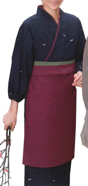 画像2: 茶衣着上下セット（スカートタイプ）【笹舟】Ｍ・Ｌ寸 (2)