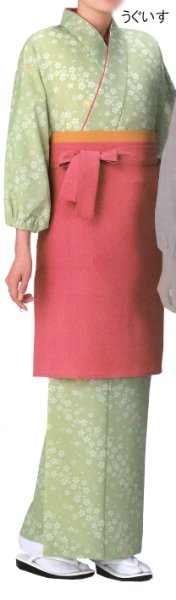 画像2: 茶衣着上下セット（スカートタイプ）【桜】Ｍ・Ｌ寸 (2)