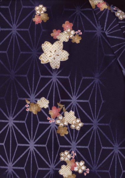 画像4: 茶衣着上下セット（スカートタイプ）【桜と麻の葉】Ｍ・Ｌ寸 (4)