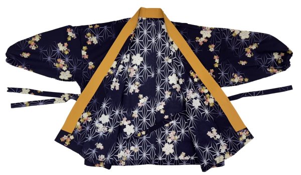 画像9: 茶衣着上下セット（スカートタイプ）【桜と麻の葉】Ｍ・Ｌ寸 (9)