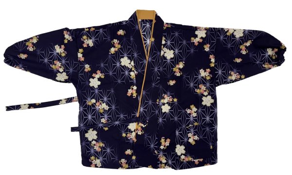 画像7: 茶衣着上下セット（スカートタイプ）【桜と麻の葉】Ｍ・Ｌ寸 (7)