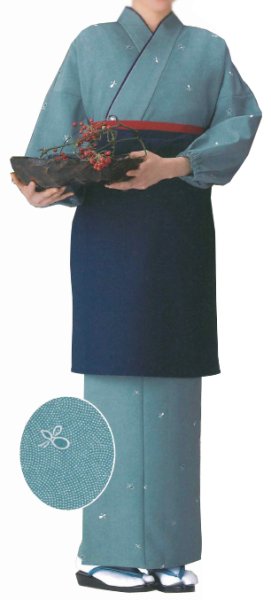 画像3: 茶衣着上下セット（スカートタイプ）【鮫瓢箪】Ｍ・Ｌ寸 (3)