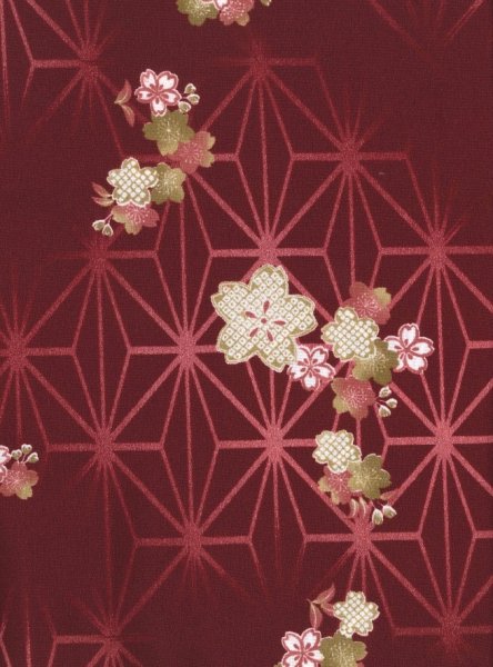 画像6: 茶衣着上下セット（スカートタイプ）【桜と麻の葉】Ｍ・Ｌ寸 (6)