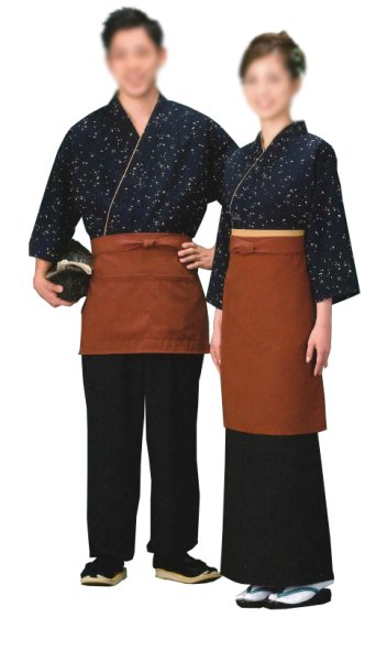 画像1: 本手染め作務衣・上着【箔模様・紺】Ｍ・Ｌ・ＬＬ・３Ｌ寸 (1)