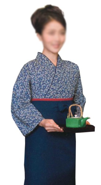 画像1: 本手染め作務衣・上着【小桜・紺】Ｍ・Ｌ寸 (1)