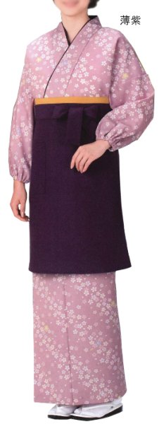 画像6: 茶衣着上下セット（スカートタイプ）【桜】Ｍ・Ｌ寸 (6)