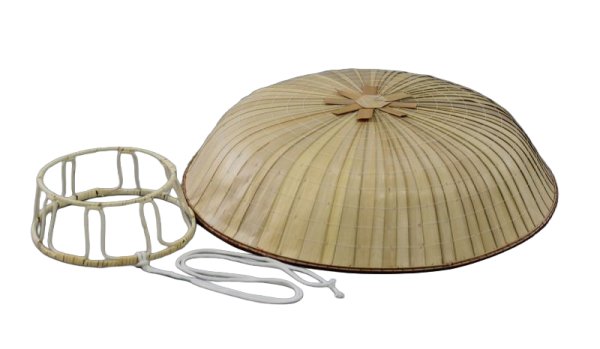 画像1: パーム製三度笠（簡易頭台付き）直径約47cm (1)