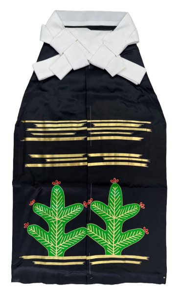 画像7: 【受注生産】三番叟衣裳（黒地）Ｍ・Ｌ寸 [さんばそう えぼし 日舞 寿三番叟 寿式三番叟 民謡 歌舞伎 祭り 踊り 舞台用 衣装 小道具] (7)