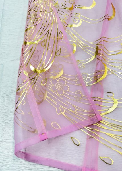 画像8: かつぎ　箔加工　ピンク　桜柄（かつぎ仕立／掛け仕立） (8)