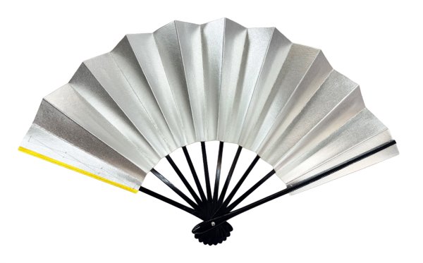 画像5: 舞扇　金銀　黒塗骨　９寸５分（約２８.８ｃｍ）扇子箱なし (5)
