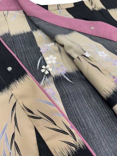 画像6: 作務衣・上着【市松桜・黒】Ｍ・Ｌ寸 (6)