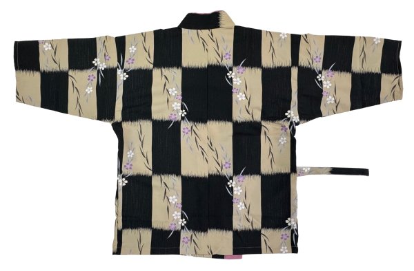 画像9: 作務衣・上着【市松桜・黒】Ｍ・Ｌ寸 (9)