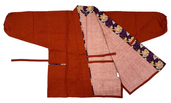 画像4: 女性用　二部式作務衣　赤錆色（あかさびいろ）系 (4)