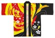 画像4: お祭り法被：半纏帯別売【束ね熨斗に桜】黄赤黒・赤黒 (4)