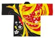 画像3: お祭り法被：半纏帯別売【束ね熨斗に桜】黄赤黒・赤黒 (3)